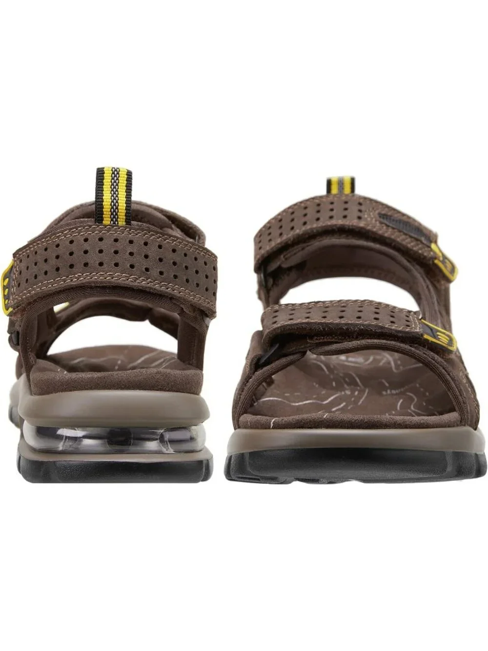 Men's Dark Brown Athletic Outdoor Leather Solid Waterproof Hiking Sandal Shoes